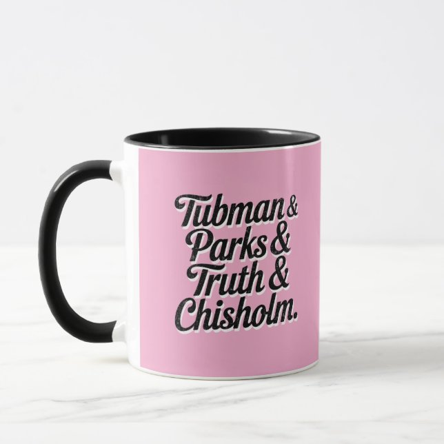 Caneca Mulheres excelentes da História Negra—Tubman...Chi (Esquerda)