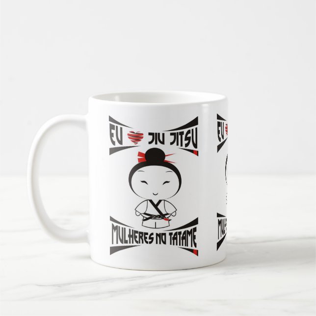 Caneca Mulheres no Tatame - Eu amo Jiu Jitsu (Esquerda)