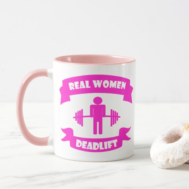 Caneca Mulheres Reais Levantam Barbell Weightlifing (Com Donut)