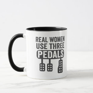 Caneca Mulheres Reais Usam Três Pedais Carro Manual Engra