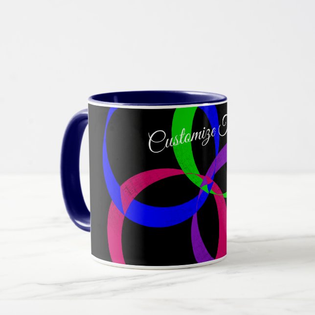 Caneca Multi Color Interchange Geometric Coffee Mug (Frente Esquerda)