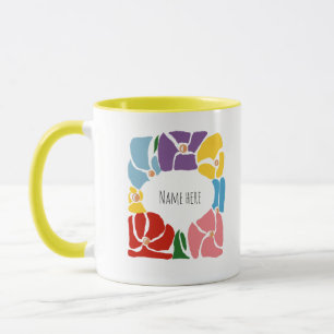 Caneca Multicolor personalizado com um nome.