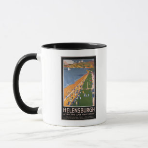 Caneca Multidões ao longo da Poster dos Caminhos de Ferro