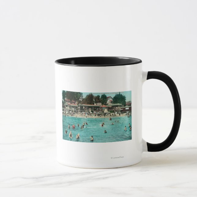 Caneca Multidões Nadando em Alameda BeachAlameda, CA (Direita)