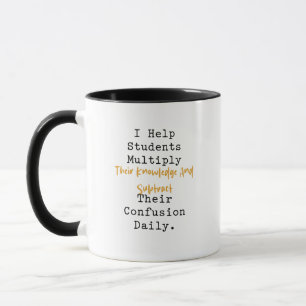 Caneca Multiplicar Conhecimento Subtrair Confusão Matemát