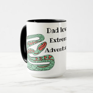 Caneca Mundo cobra: Pai Ama Aventuras Extremas.