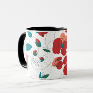 Caneca Mundo das Flores Silvestres   Padrão de flores est