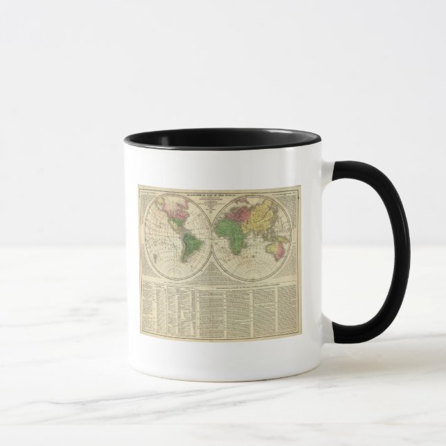 Caneca Mundo mostrado como dois hemisférios (Direita)