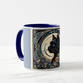 Caneca Musa da Meia-Noite em uma Moldura de Lua Petalada