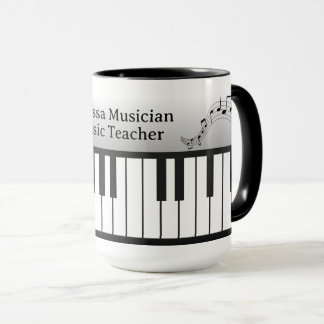 Caneca Musi-Cats Piano Keyboard - Customize Name & Title