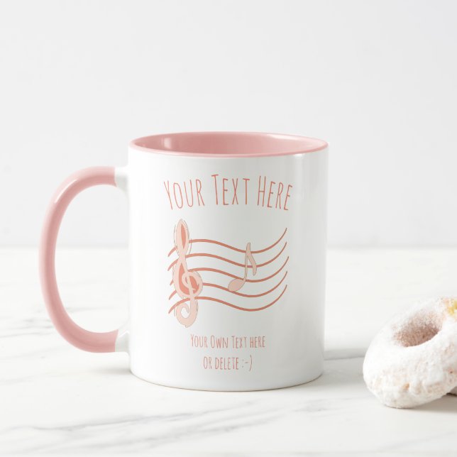 Caneca Música. Chave Violin & Nota A. Modelo de Presente  (Com Donut)
