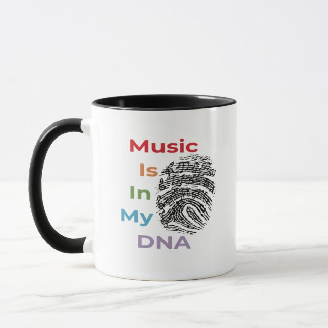 Caneca Música Colorida Está Em Meu DNA Musical Notes (Esquerda)