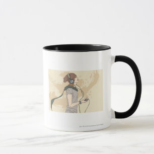 Caneca Música de escuta da jovem mulher