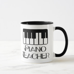 Caneca Música do teclado do professor de piano