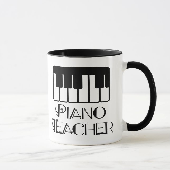 Caneca Música do teclado do professor de piano (Direita)