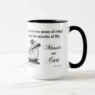 Caneca Música e Gatos 2 - Citação de Schweitzer