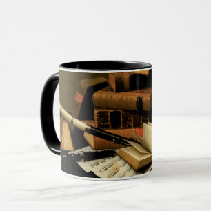 Caneca Música e literatura de William Harnett, Belas Art