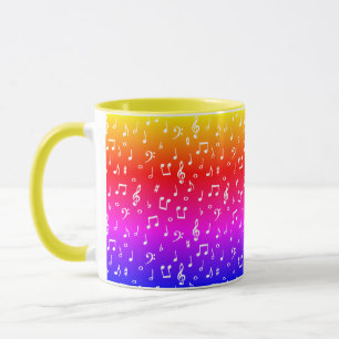 Caneca Musical branco e arco-íris