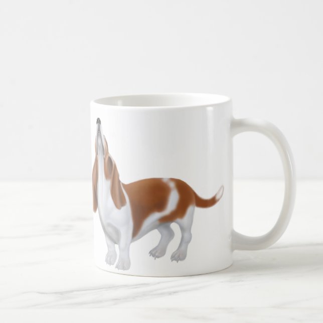 Caneca musical do trio de Basset Hound (Direita)