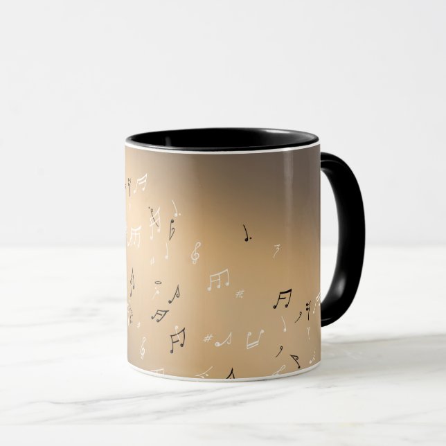 Caneca Musical Notes Ouro Moon (Frente Esquerda)