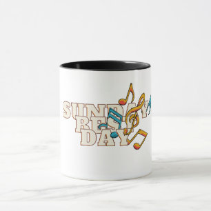Caneca Musical Notes Sunday the Best Day Mug