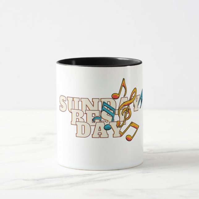 Caneca Musical Notes Sunday the Best Day Mug (Centro)