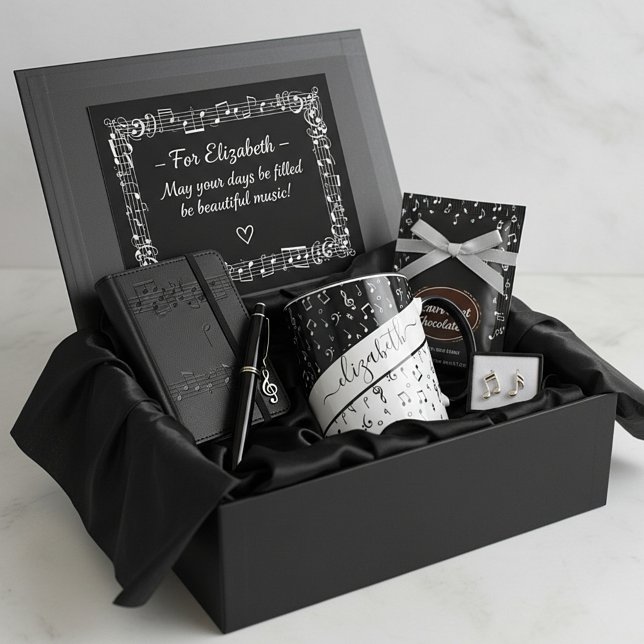 Caneca Musical preto e branco personalizado (Criador carregado)