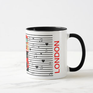 Caneca Músicas de som de som vermelho