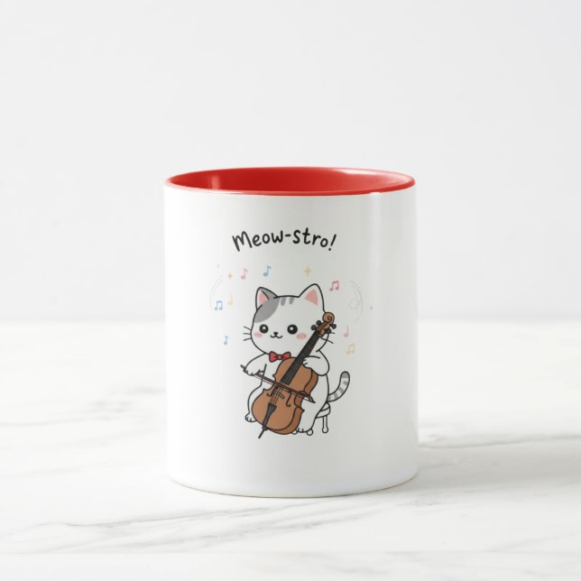Caneca Músico de Violoncelo Fofo Gato  (Centro)