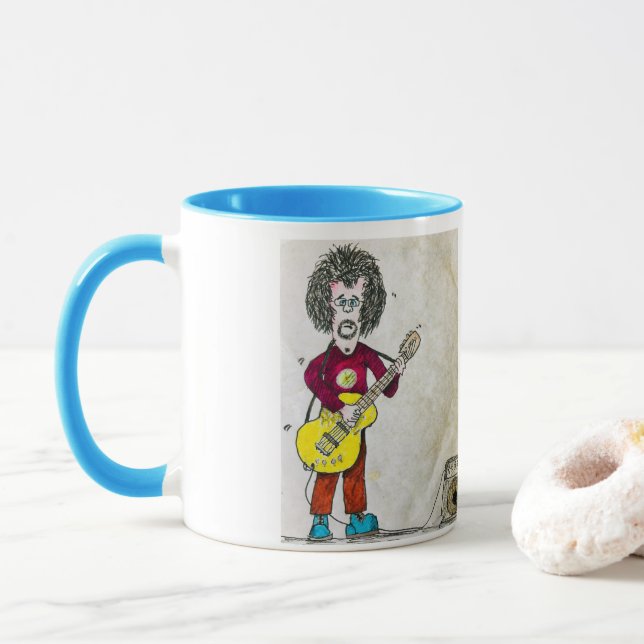 Caneca Músico Louco1 Guitarista Mug (Com Donut)