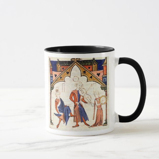 Caneca Músicos que jogam uma viola e um pandeiro (Direita)