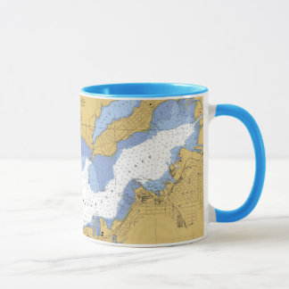 Caneca Muskegon, carta náutica do porto do MI