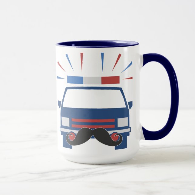 Caneca Mustache Policial - escolha estilo e cor (Direita)