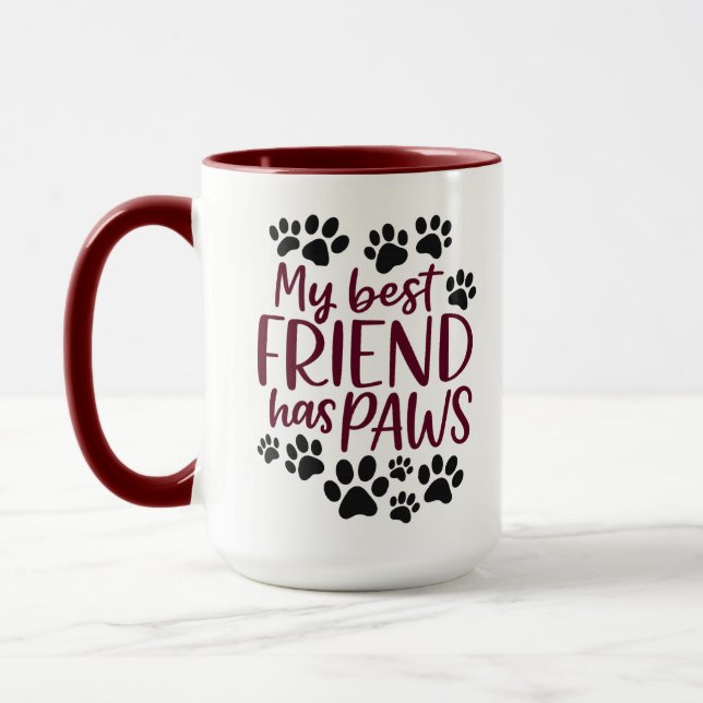 Caneca My Best Friend Has Paws | Cute Dog Lover Combo Mug (Esquerda)