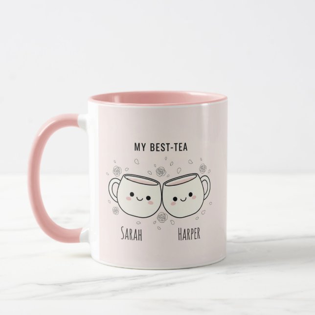 Caneca "My Best-Tea" Cute Personalized Best Friend Mug (Esquerda)