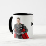 Caneca My Dad My Hero Funny<br><div class="desc">Personalised passport photos of a muscular superhero wearing a red cape with the words "My Dad,  My Hero". This fun design is a perfect gift for him for his birthday,  father's day,  or special day. You could personalize the text,  mug inside colour or re-lay out the design.</div>