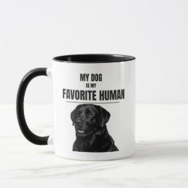 Caneca My Dog Is My Favorite Human – Black Lab Coffee Mug