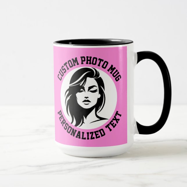 Caneca My Face on a CARNATION PINK Large Custom Combo Mug (Direita)