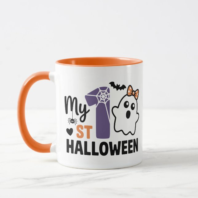 Caneca My First Halloween Cute Girl Ghost Baby (Esquerda)