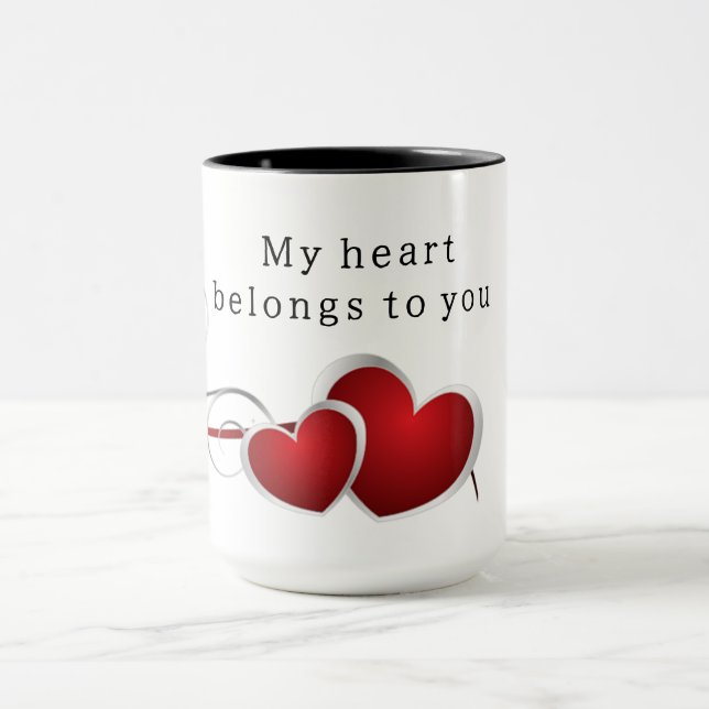 Caneca My heart belongs to you (Centro)
