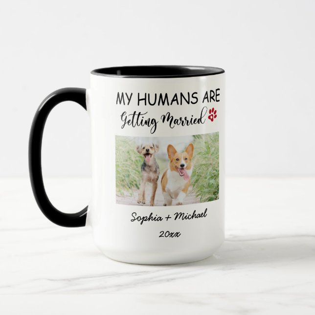 Caneca My Humans Are Getting Married – Custom Pet Photo (Esquerda)