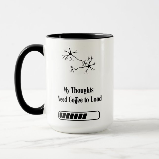 Caneca My Thoughts Need Coffee to Load – Funny Mug (Esquerda)