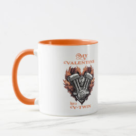 Caneca My Valentine has a V-Twin, Biker style
