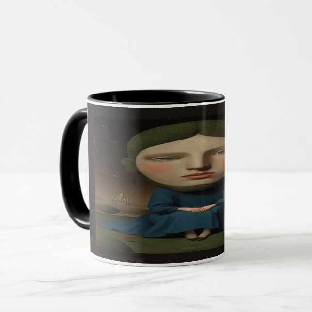 Caneca Mysterious Renaissance Portrait Surreal Citadel Mu (Frente Esquerda)