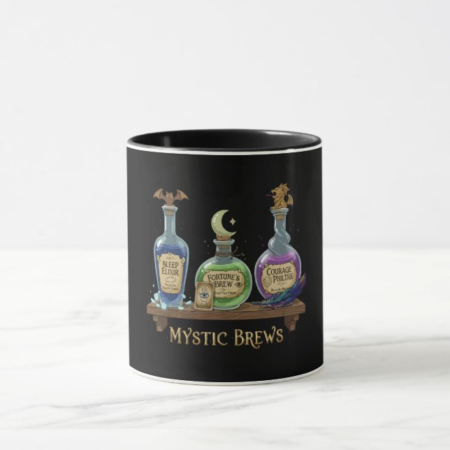 Caneca Mystic Brews | Whimsical Witchy Potions & Elixirs (Centro)