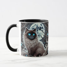 Mystic Moon Cat - Enchanted Black Cat mug