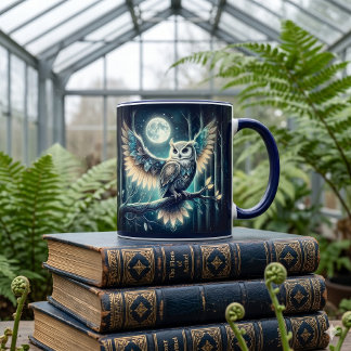 Caneca Mystical Moon Owl Celestial Forest Glow