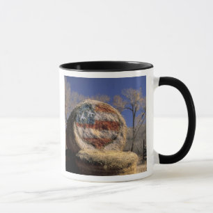 Caneca NA, EUA, Colorado, Gunnison. Rolo de feno patrióti
