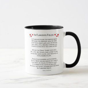 Caneca Na Flandres Field, Os Poppies Explodem John McCrae