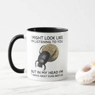 Caneca Na Minha Cabeça Estou Pensando em Besouros Rola-Bo